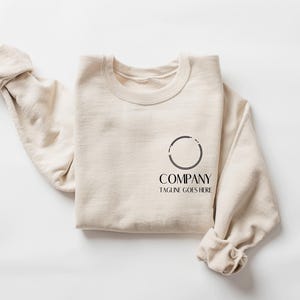 Custom Logo Sweater, Personalized Company Logo Hoodie, Customized Company Shirt, Add Your Logo, Custom Coworker Gifts, Personalized Tagline image 2