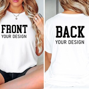 Camiseta de diseño personalizado, crea tu propia camiseta, camiseta con diseño personalizado, prenda con diseño frontal y trasero, añade tu diseño, crea tu propia camiseta imagen 2