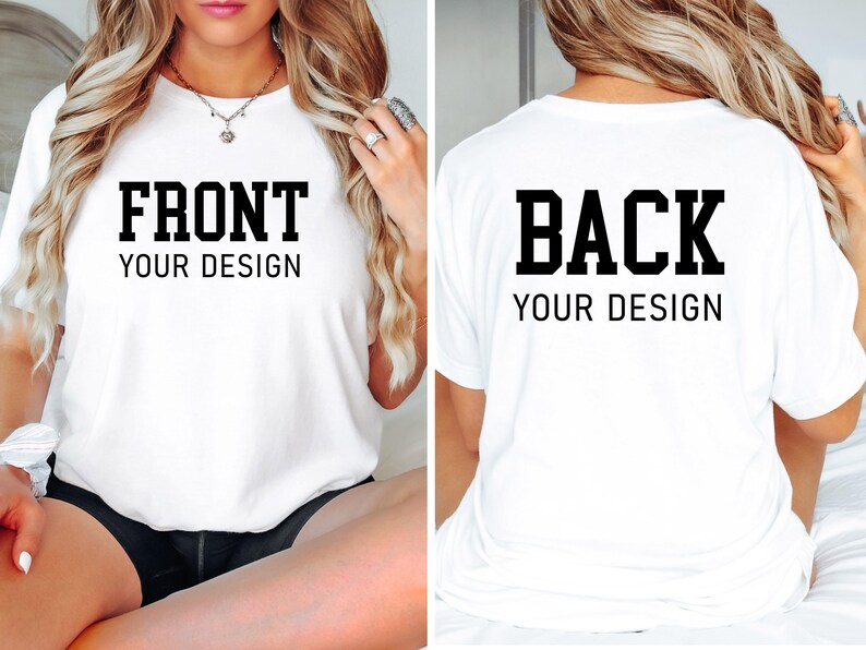 Camiseta de diseño personalizado, crea tu propia camiseta, camiseta con diseño personalizado, prenda con diseño frontal y trasero, añade tu diseño, crea tu propia camiseta imagen 2