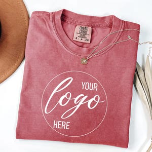 Comfort Colors® Custom Logo Shirt, Your Logo Here Shirt, Create Your Shirt, Add Your Logo, Personalized Logo Shirt, Company Logo Outfit immagine 2