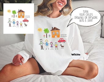 Personalized Kids' Drawing Apparel,Custom Kids' Art Shirt,Turn Your Child's Drawing Or Artwork Into A Shirt, Customized Drawing Shirt, M0445