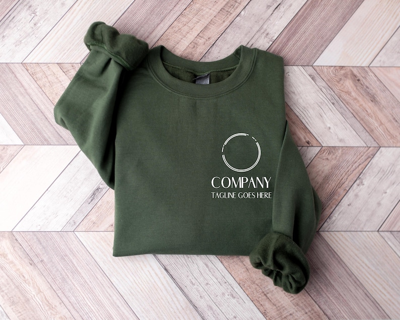 Custom Logo Sweater, Personalized Company Logo Hoodie, Customized Company Shirt, Add Your Logo, Custom Coworker Gifts, Personalized Tagline image 3