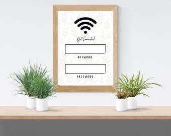 Wifi Password Sign Printable | Airbnb, Vrbo Network Info (PDF Download)