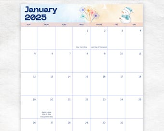 2025 Festive Calendar Printable – Holiday & Observance Planner (Digital Download)