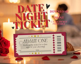 Date Night ADMIT ONE Printable Ticket