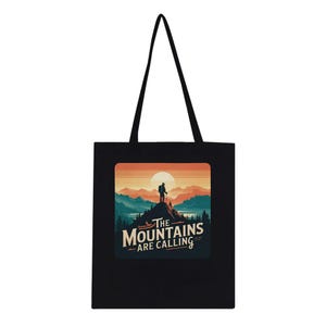 The Mountains Are Calling Tote Bag, Reusable Tote Bag for Nature Lovers, Hiking Gifts, Adventure Tote, Eco-Friendly Travel Bag, Outdoor Gear