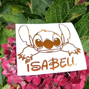 Lilo & Stitch Aufkleber - Personalisierter Aufkleber - Aufkleber mit glatter Oberfläche - Geburtstagsgeschenk - Personalisierter Name