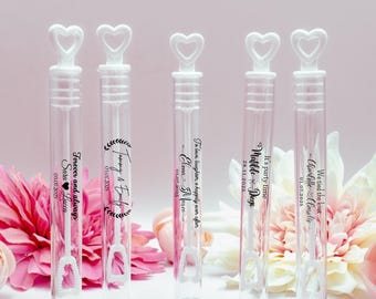 Set of 10 Personalized Wedding Bubbles with Name and Date - Clear Sticker - Guest Gifts - Wedding Favors