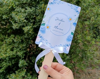 Customizable Wedding Program Fans - Blade Fan - Modern Wedding Program - Wedding Ceremony Timeline - Wedding Fans