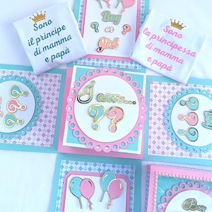 Esplosione box nascita - Rivelazione sesso del bambino - Scatola gravidanza - Scatola esplosione con body neonato - Regalo per mamma