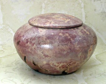 Saggar Fired Lidded Jar or Cremation Urn