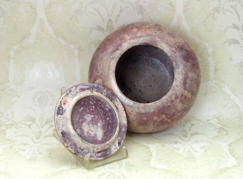 Saggar Fired Lidded Jar or Cremation Urn