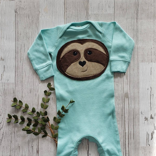 Sloth Newborn Romper, New Baby Gift, Unisex Baby Clothes