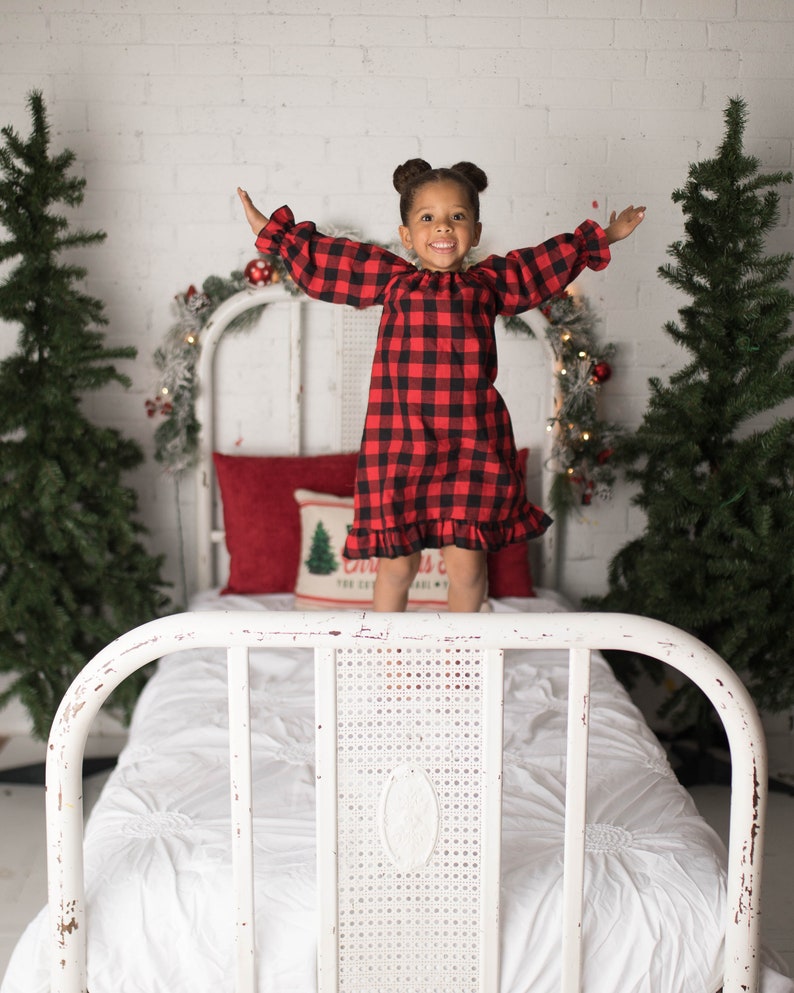 Buffalo Plaid Flannel Pants Kids Christmas Pajamas