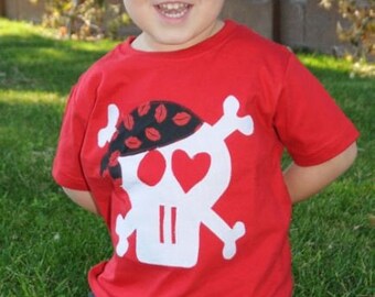 Kids Valentines Shirt | Skull and Crossbones