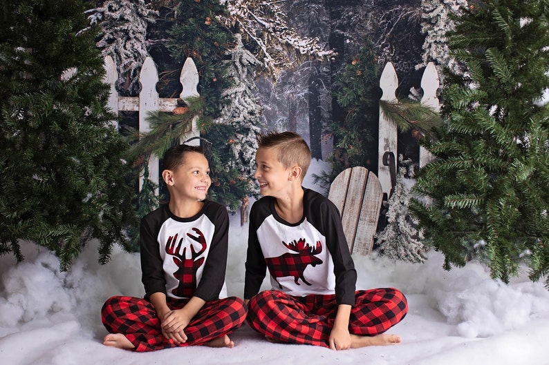 Buffalo Plaid Flannel Pants Kids Christmas Pajamas