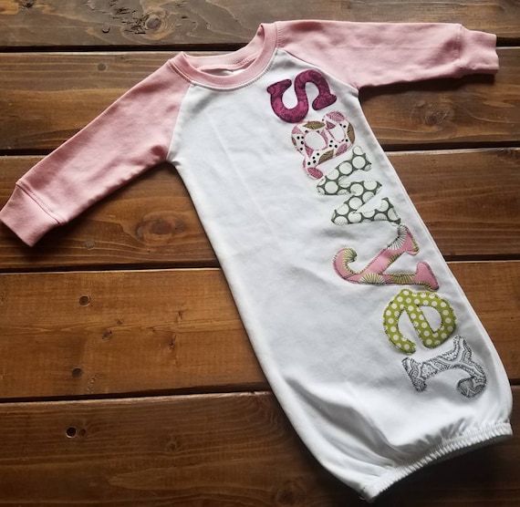 Personalized Newborn Gown for Girls Hospital Going Home Etsy