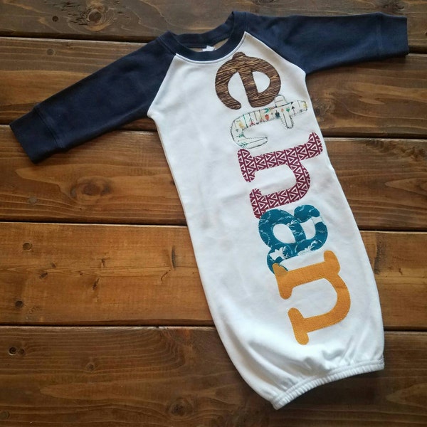 Personalized Newborn Gown | Take Home Outfit | Baby Gown with Name