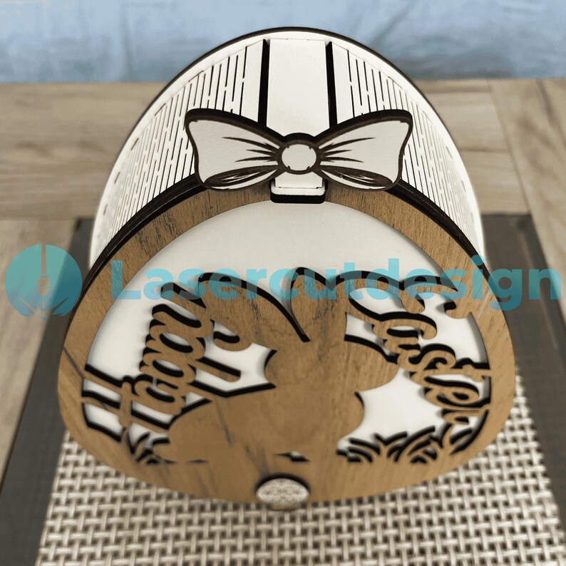 Easter Bunny Box SVG Laser Cut File | 3mm Rabbit Egg Gift Box (digital ...