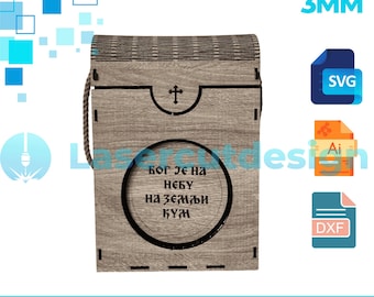 Portable Bottle Box Laser Cut Files: SVG, DXF, AI (3mm)