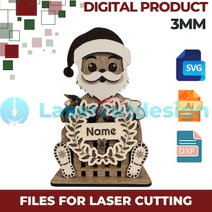 Santa Candy Holder SVG – Personalized Christmas Treat Box for 3mm Laser Cutting