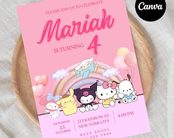 44❤︎メル バースデープレート Cinnamoroll - My Melody Rabbit - Hello Kitty 3D Pop Up