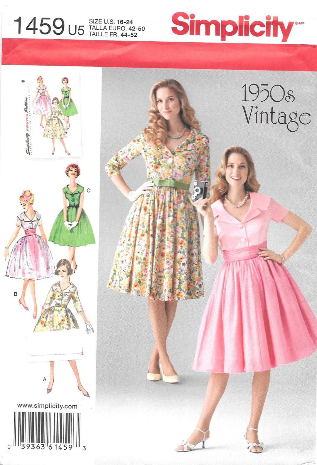 Simplicity 1459 Sewing Pattern Retro 1950’s Vintage Look Dress - Etsy