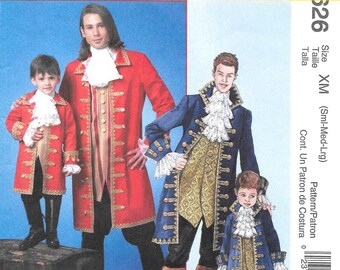 RARE Patron de couture McCall's 4626 XM, pirate historique du 18e siècle pour hommes