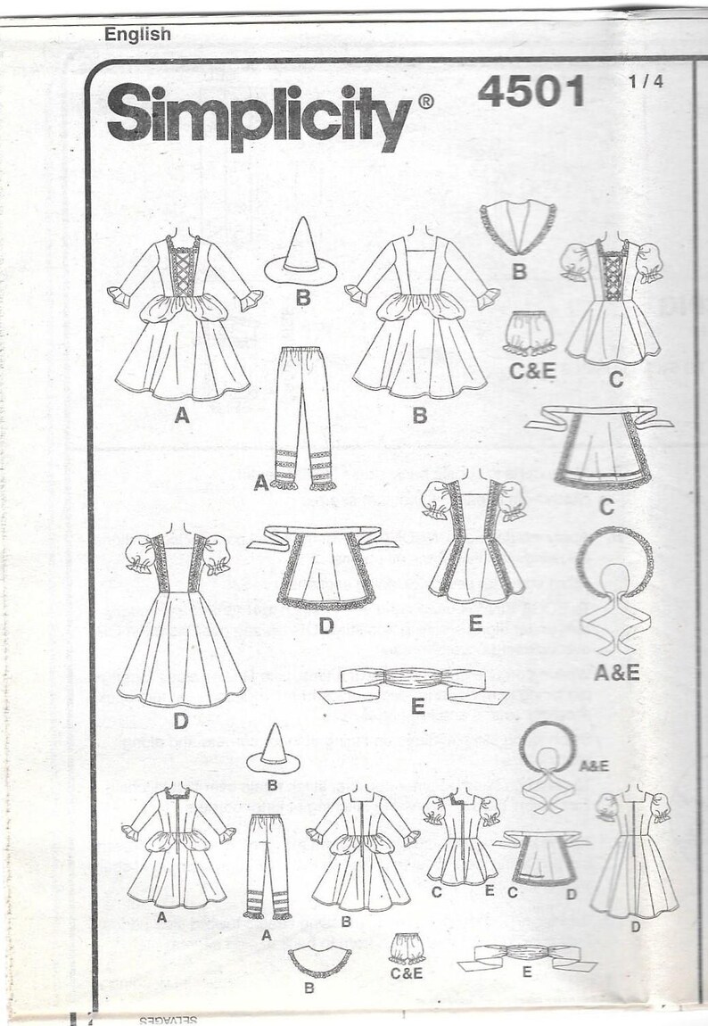Simplicity 4501 Sewing Pattern Fun Fairy Tale Characters - Etsy