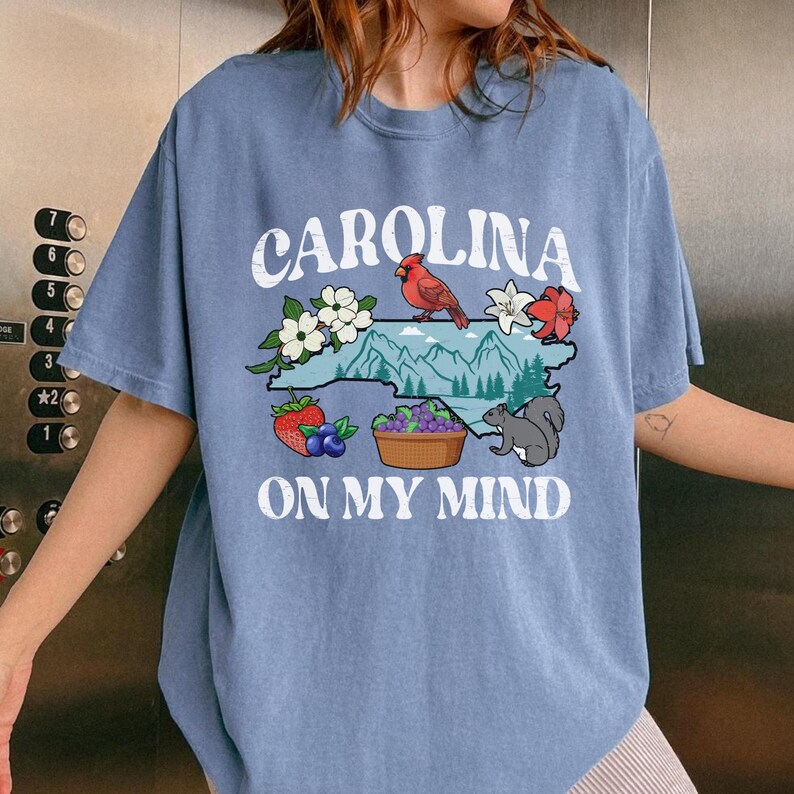 Carolina on My Mind Comfort Color Shirt, State Symbols Tee, Stay Strong