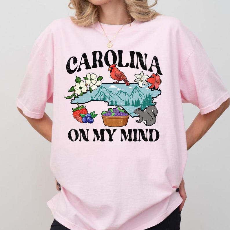 Carolina on My Mind Comfort Color Shirt, State Symbols Tee, Stay Strong