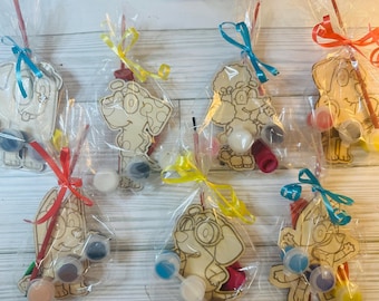 Blue Dog and Friends Party Favor -  Color your own!  **Now Available with finger lights**