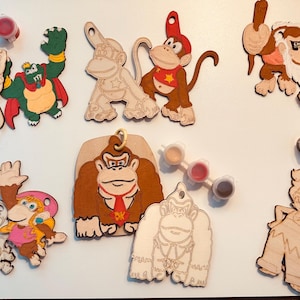 Donkey Kong Back Pack Charm Party Favors- Color Your Own
