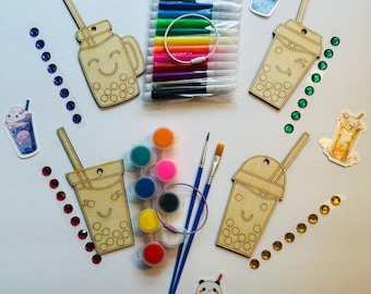 Bubble Tea Party Favors- Color your own