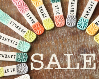 SALE S-Z Vegetable and Herb markers // herb tags // garden labels // garden stakes