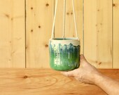 coastal hanging planter with cotton cord macrame pot boho planter coastal decor
