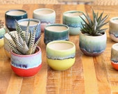 small colorful little planter succulent container boho decor small planter