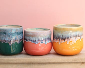 4 1/2" colorful planter -no coaster, choose your favorite