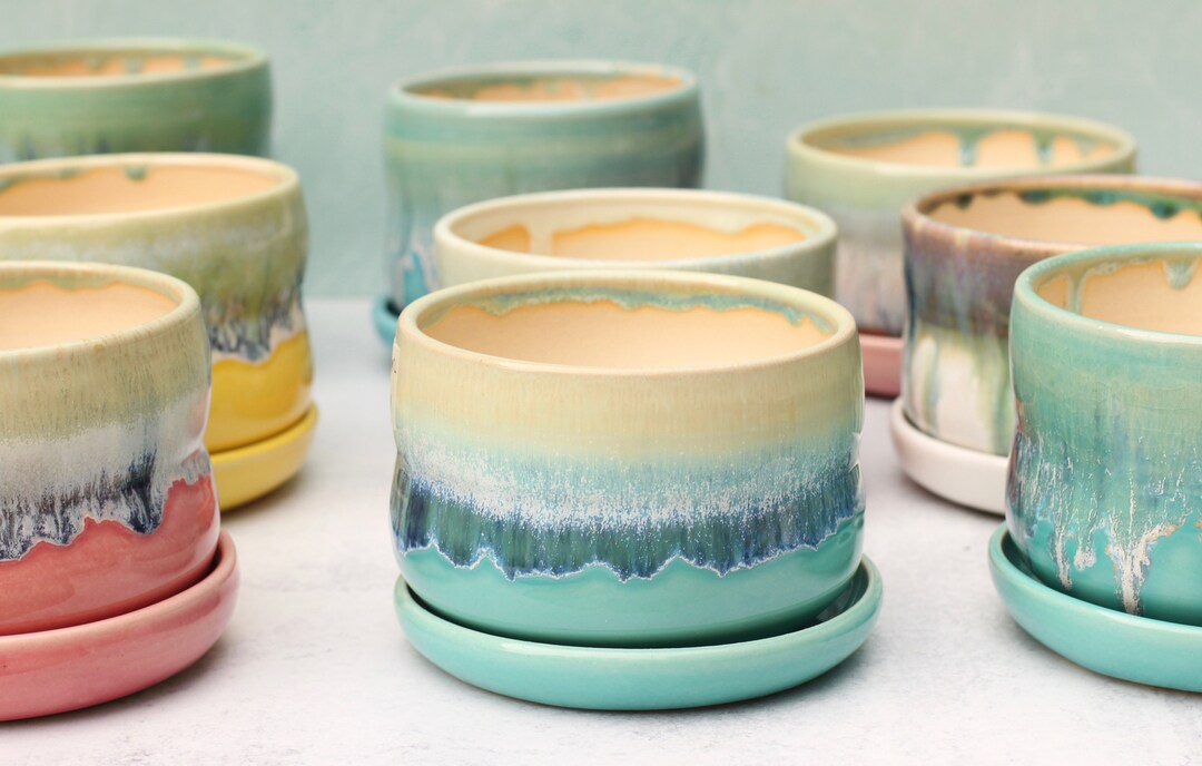 5 Handmade Ceramic Planter // Boho Planter // Succulent Pot // Ceramic Pot // Flower Pot //coastal Decor - Etsy