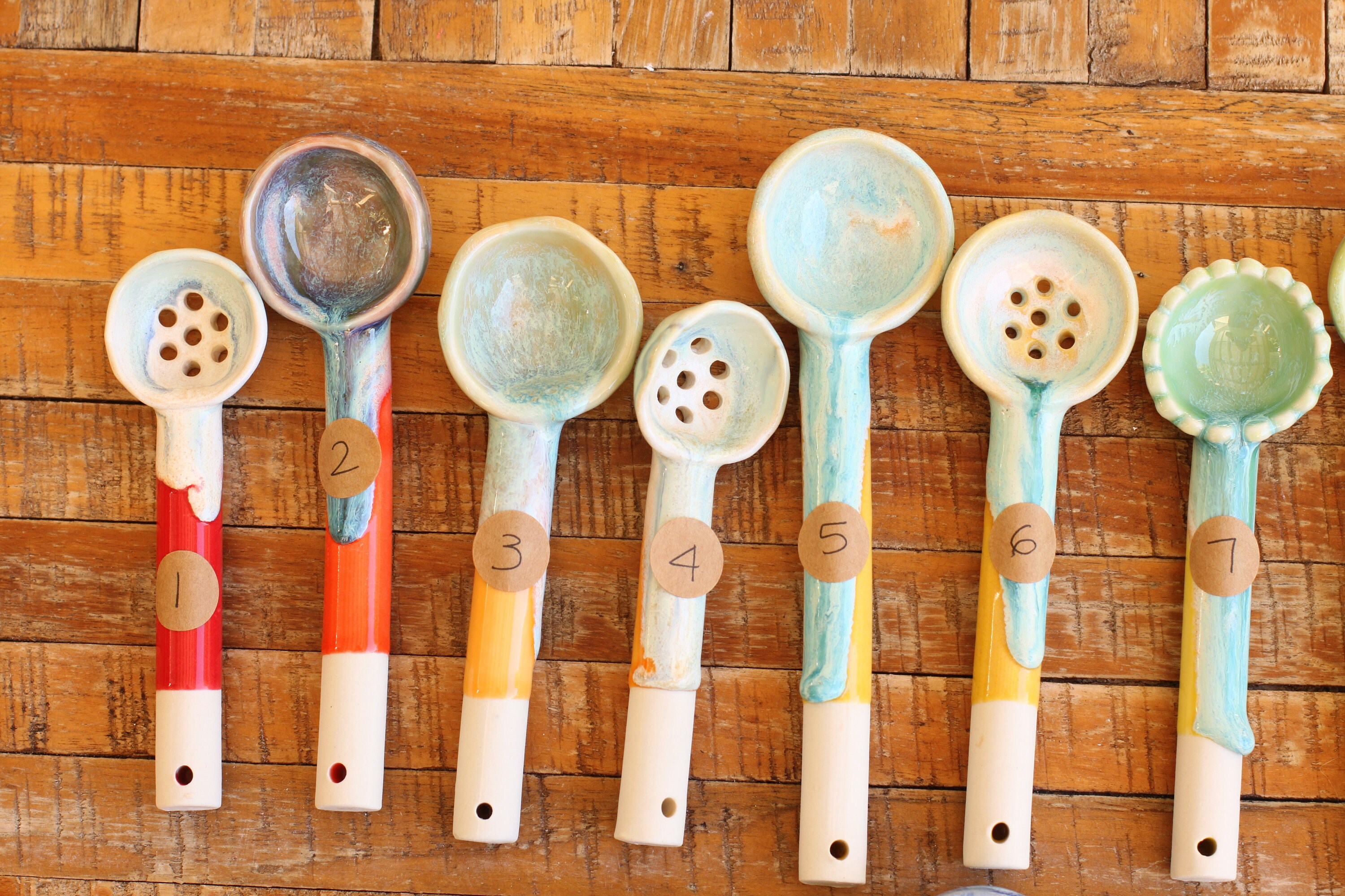 handmade spoons //ceramic scoop // ceramic spoon // salt cellar spoon