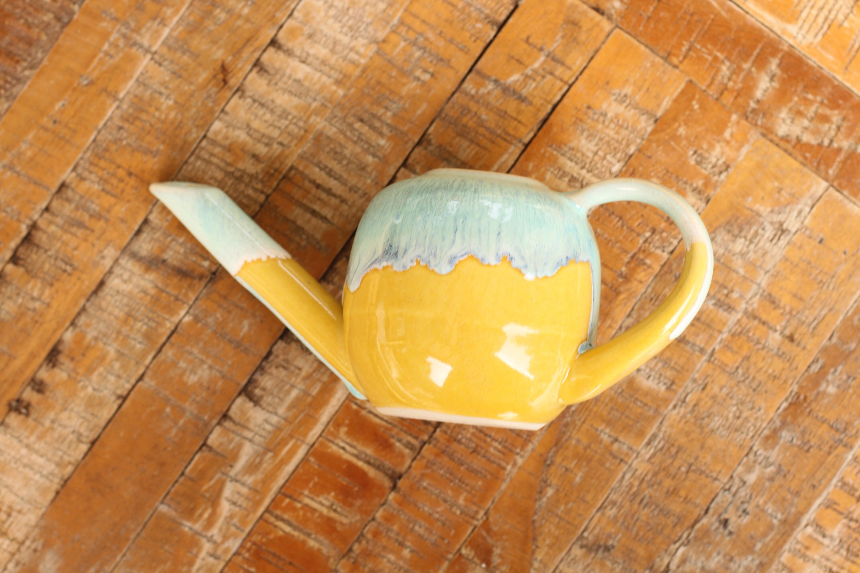 harvest gold mini watering can // small water pitcher // gardener gift