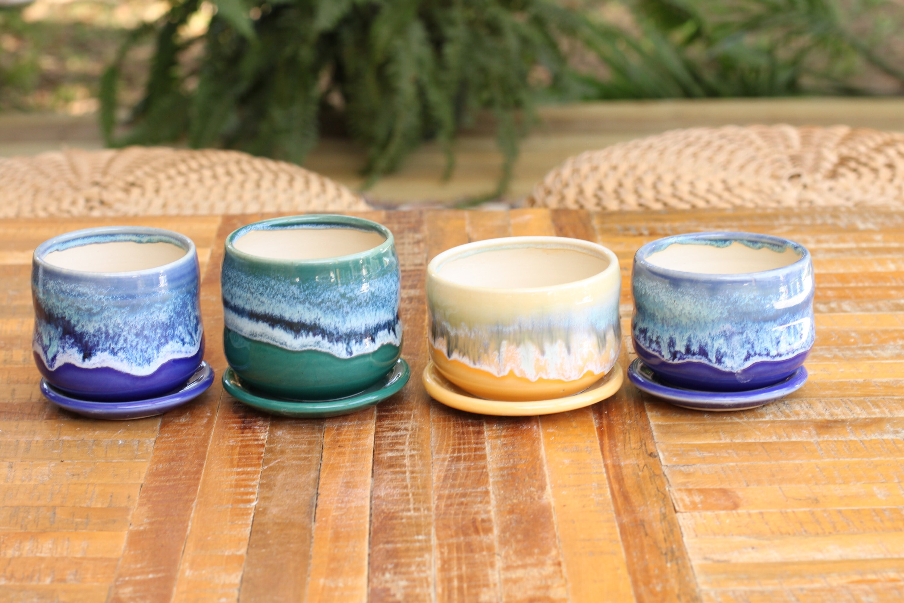 colorful handmade planter with saucer, choose your favorite // handmade