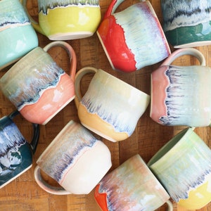 colorful mug, choose your favorite// stoneware mug // handmade coffee cup // boho decor