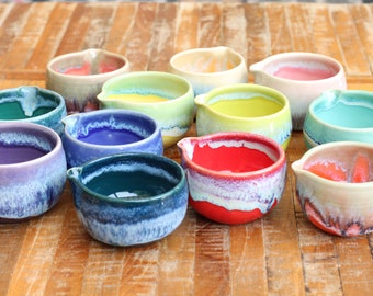 pouring bowl // handmade bowl // small bowl // purple stoneware bowl