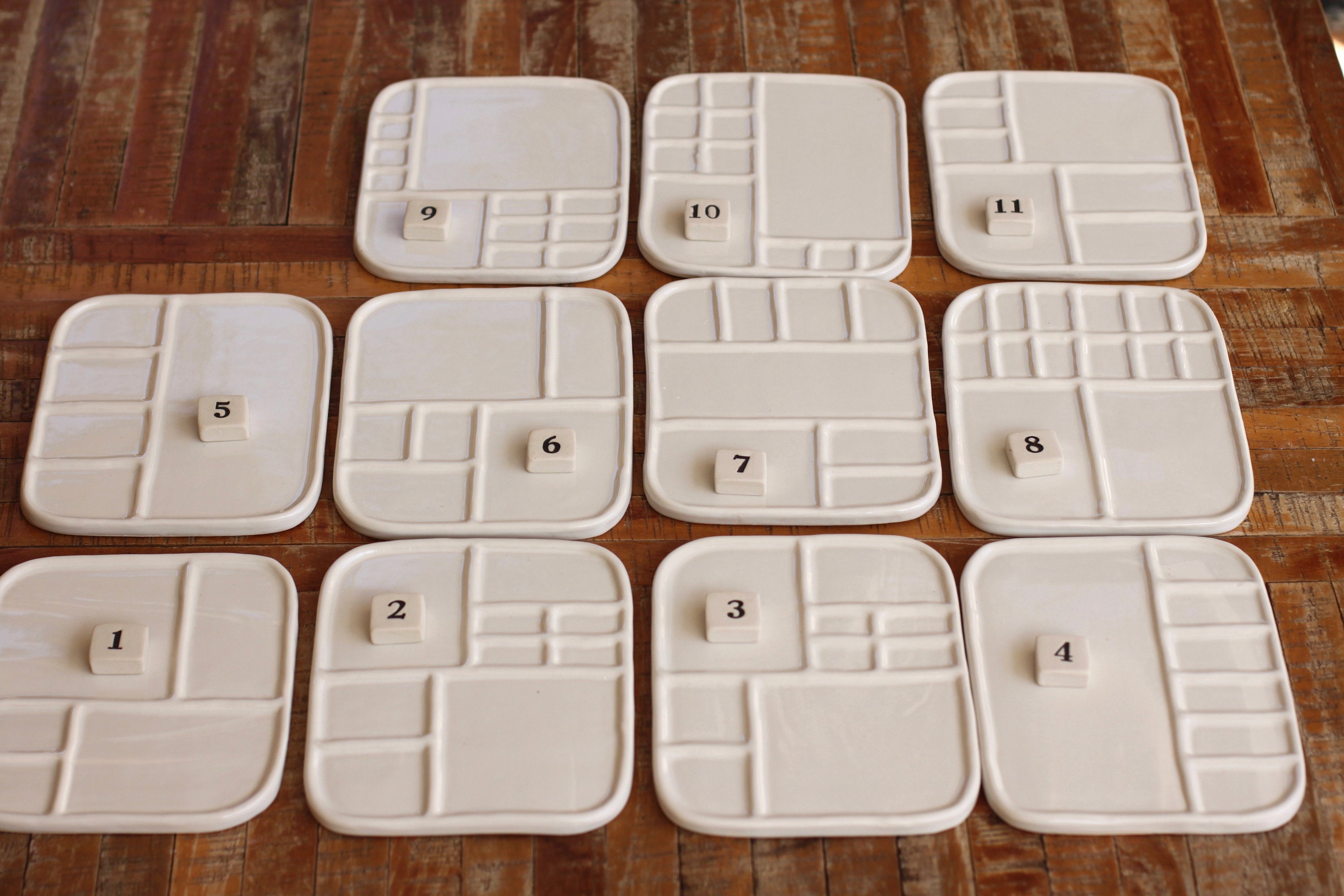 ceramic watercolor palette // handmade paint tray // pottery watercolor