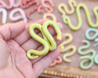 mini porcelain snake // animal figurine // whimsical garden snake // boho decor