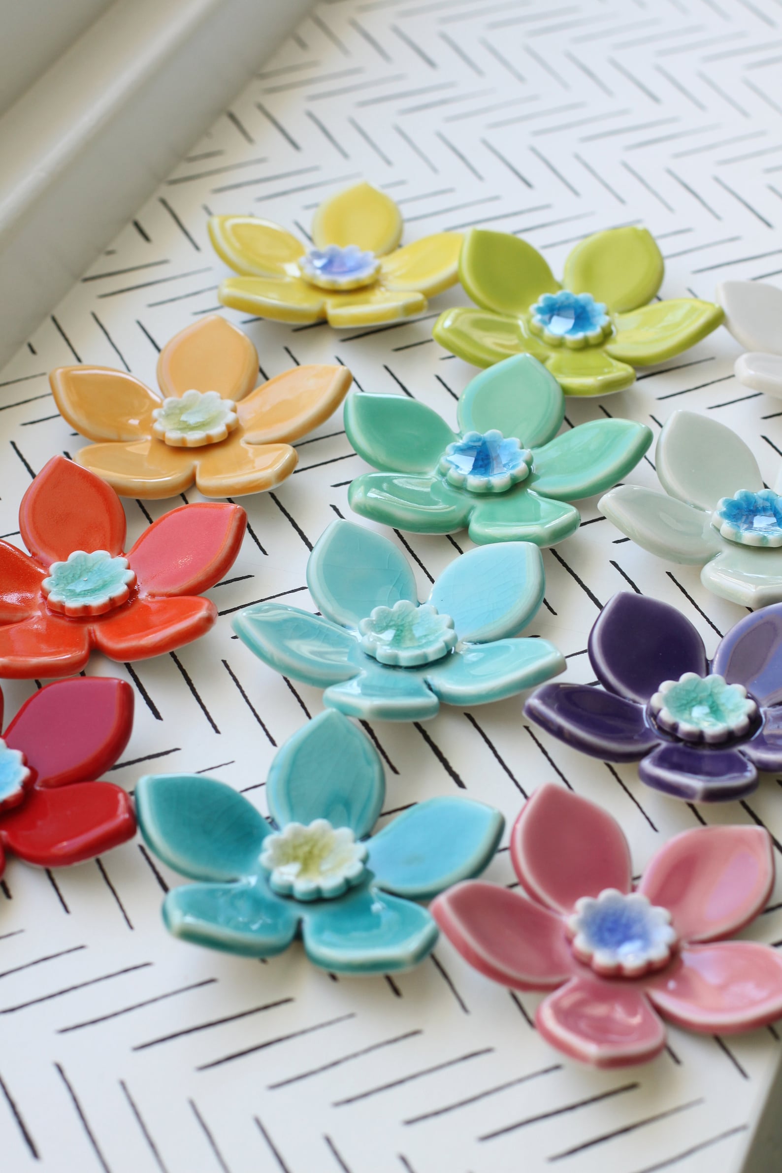 Ceramic Wall Flower // Handmade Wall Flower // Wall Decor // Etsy