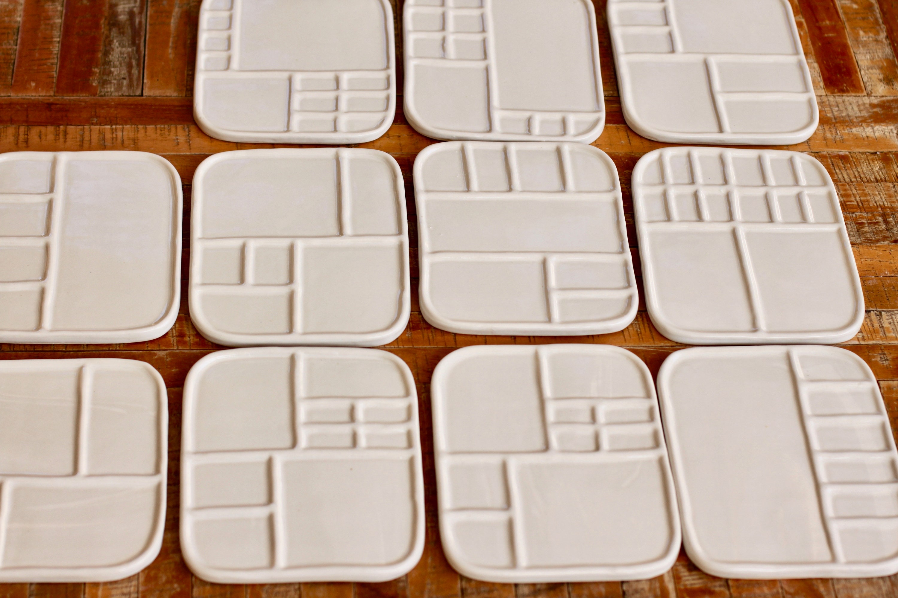 ceramic watercolor palette // handmade paint tray // pottery watercolor palette