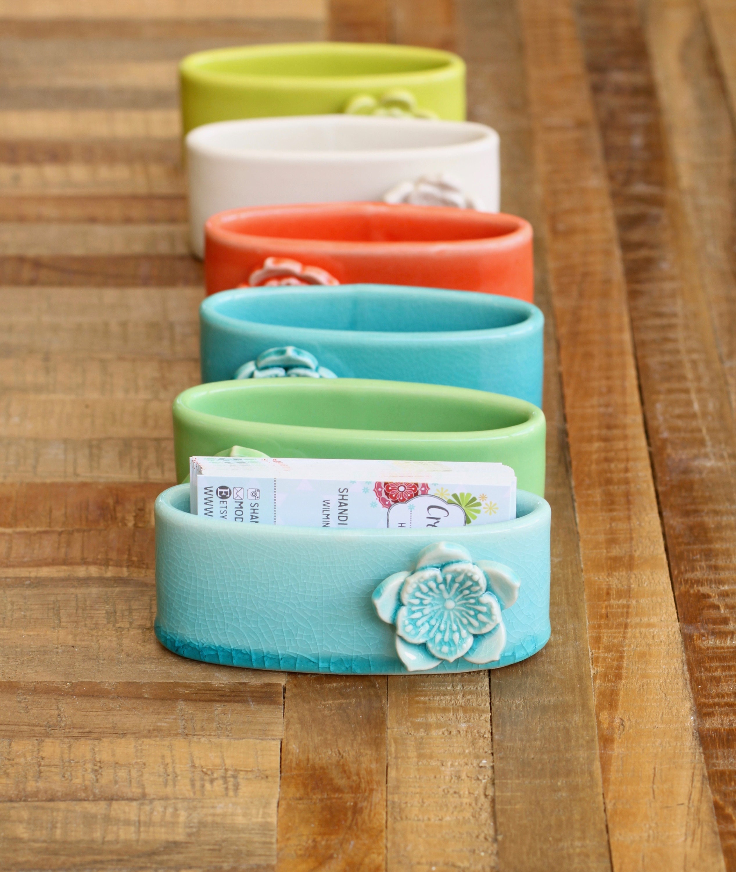 flower business card display // desktop // coworker gift // business