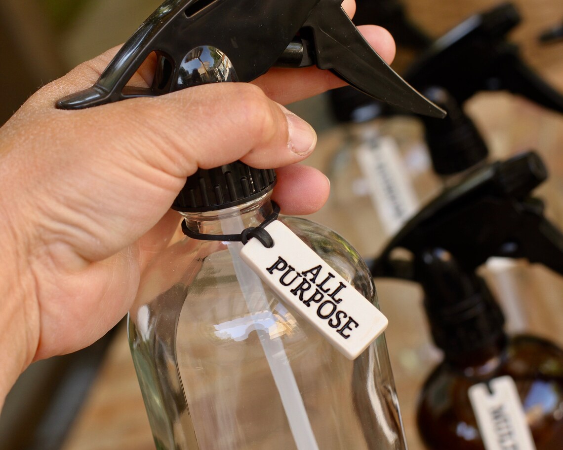 Cleaning bottle label // refillable spray bottle labels // Etsy